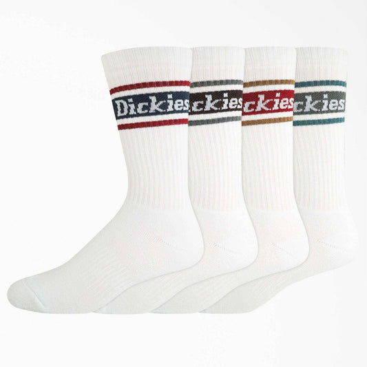 Dickies 4-Pack Skate Rugby Socks - White/Strip (WH) - Skoutley Outdoors LLC