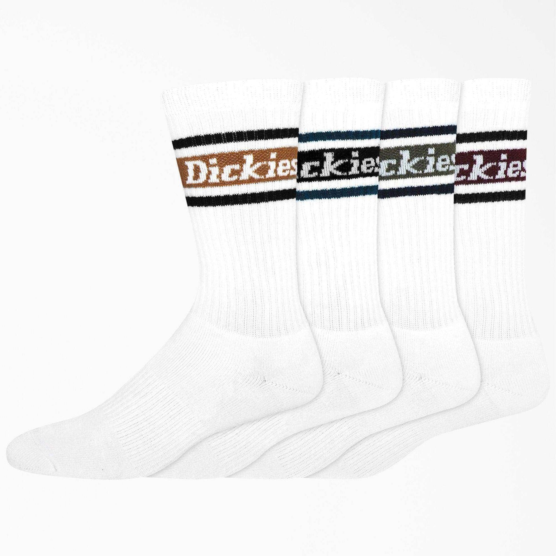 Dickies 4-Pack Skate Rugby Socks - White Multi/Stripe (WH) - Skoutley Outdoors LLC