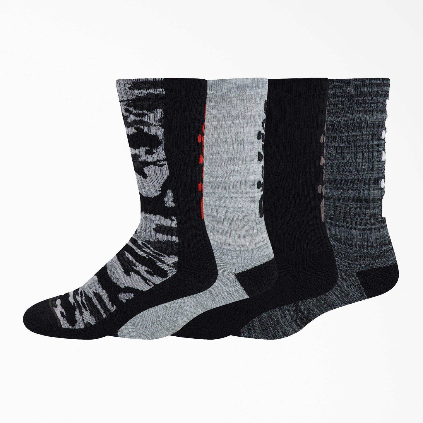 Dickies Logo Crew Socks - Black Gray Marled - Skoutley Outdoors LLC