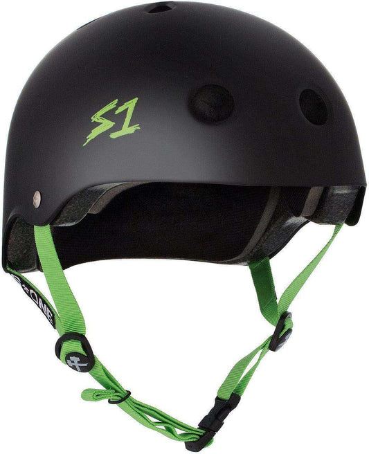 S1 Lifer Helmet - Black Matte/Bright Green Straps - Skoutley Outdoors LLC