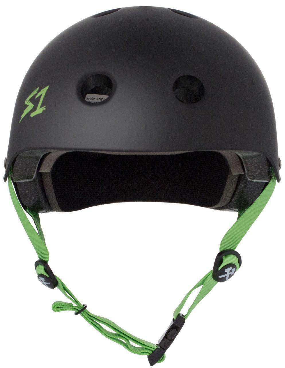 S1 Lifer Helmet - Black Matte/Bright Green Straps - Skoutley Outdoors LLC