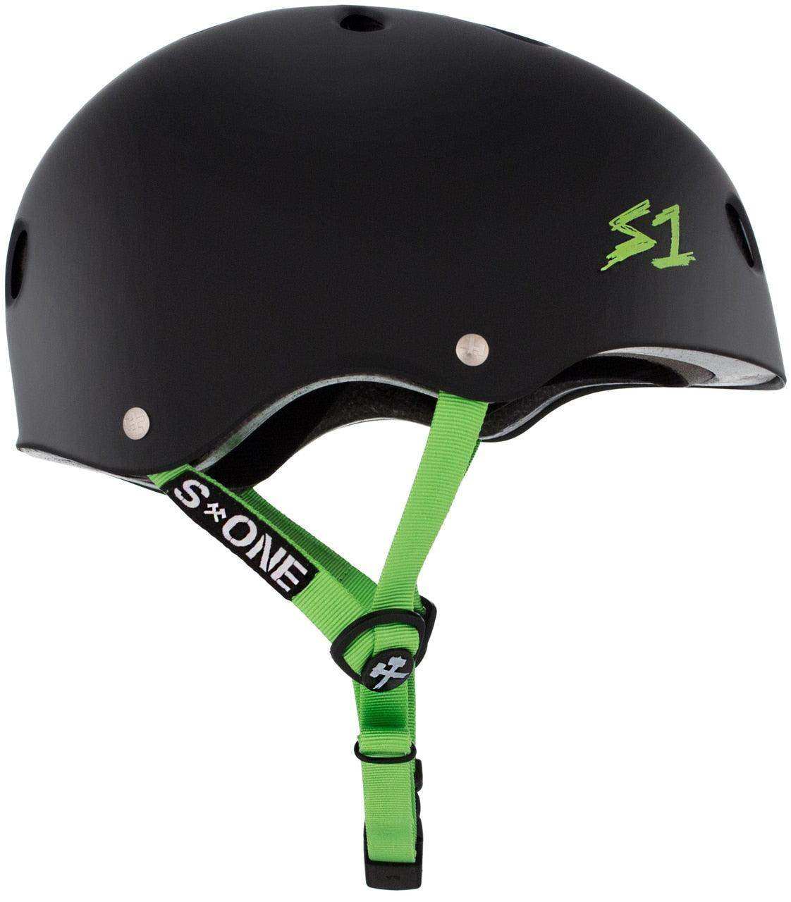 S1 Lifer Helmet - Black Matte/Bright Green Straps - Skoutley Outdoors LLC