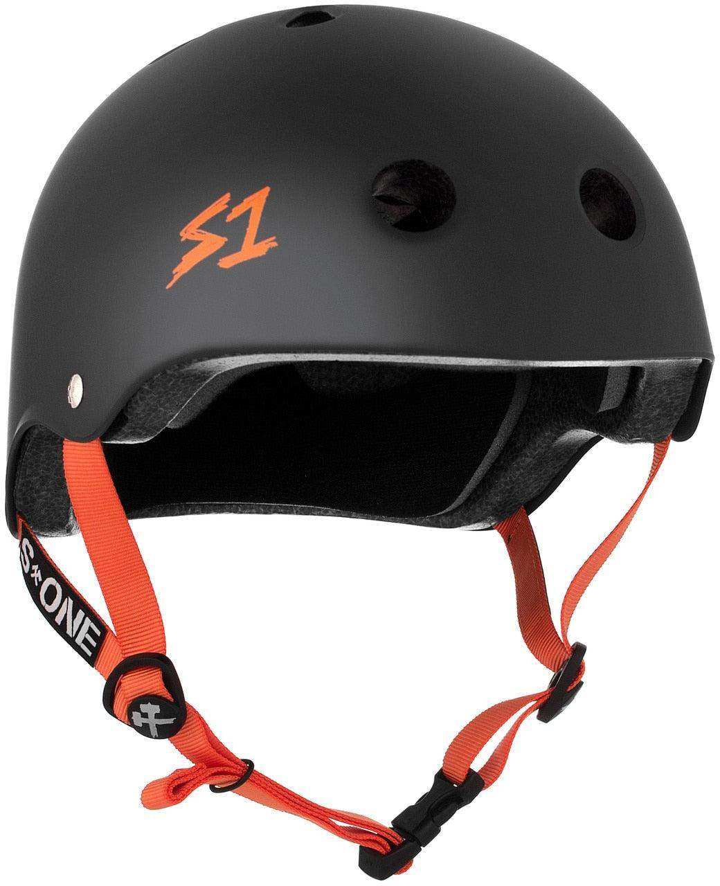 S1 Lifer Helmet - Black Matte/Orange Straps - Skoutley Outdoors LLC