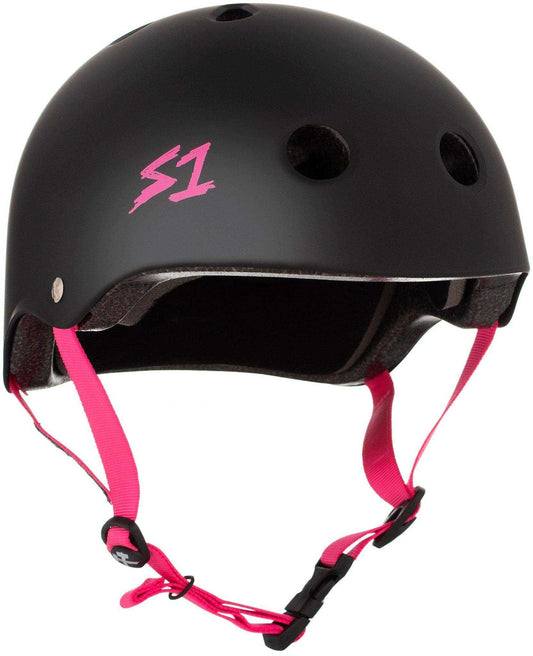 S1 Lifer Helmet - Black Matte/Pink Straps - Skoutley Outdoors LLC