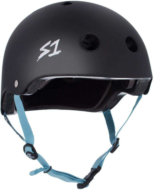 S1 Lifer Helmet - Black Matte/Light Blue Straps - Undialed LIT Collab - Skoutley Outdoors LLC