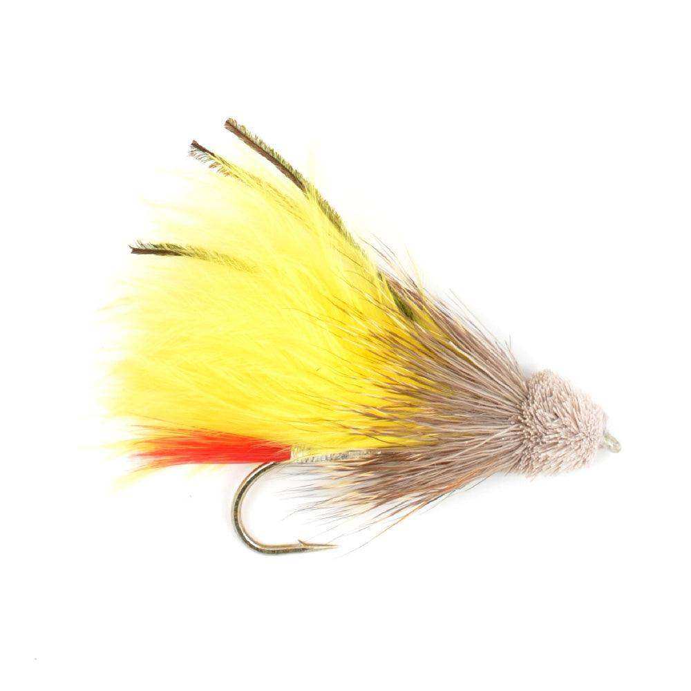 Yellow Marabou Muddler Minnow Streamer Flies - 4 Fly Fishing Flies - Hook Size 8 - Skoutley Outdoors LLC