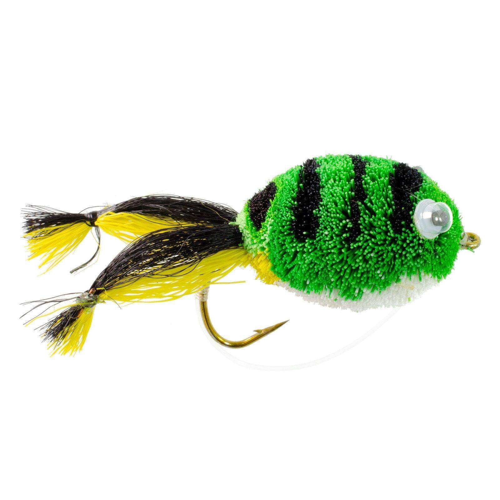 Bass Bug Collection - Set of 12 Bass Fly Fishing Flies - Surface Poppers Frog, Rat, Mouse and Divers - Hook Sizes 2,4, 6 and 8 - Skoutley Outdoors LLC