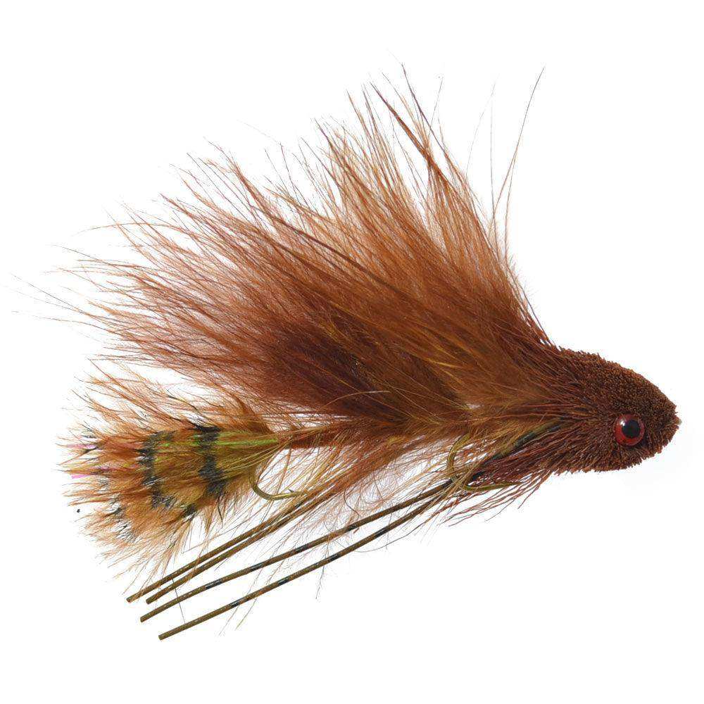 3 Pack Mini Sex Dungeon Streamer Brown- Size 6 - Articulated Trout Bass Steelhead Salmon and Bass Fly Fishing Flies - Skoutley Outdoors LLC