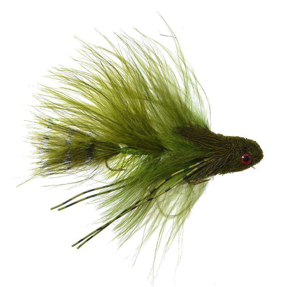 3 Pack Mini Sex Dungeon Streamer Olive - Size 6 - Articulated Trout Bass Steelhead Salmon and Bass Fly Fishing Flies - Skoutley Outdoors LLC