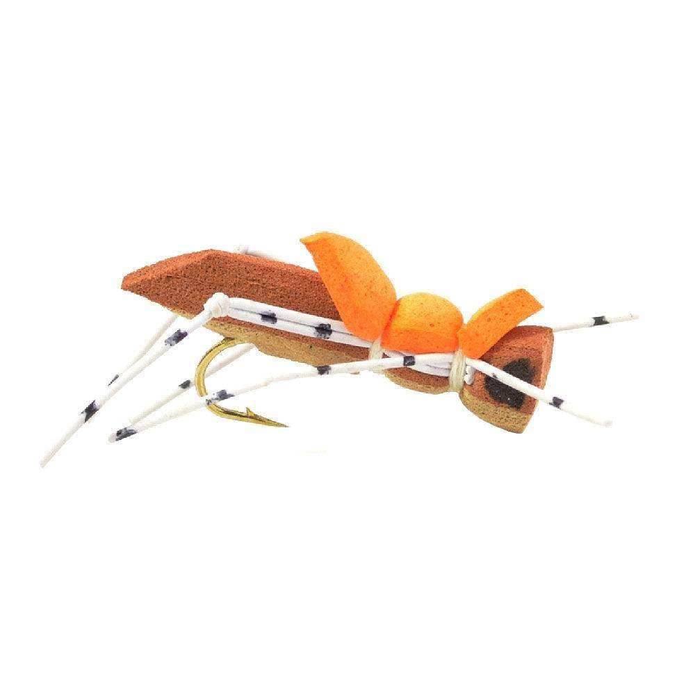 Basics Collection - Foam Hoppers Dry Fly Assortment - 10 Dry Fishing Grasshopper Flies - 5 Patterns - Hook Size 10 - Skoutley Outdoors LLC