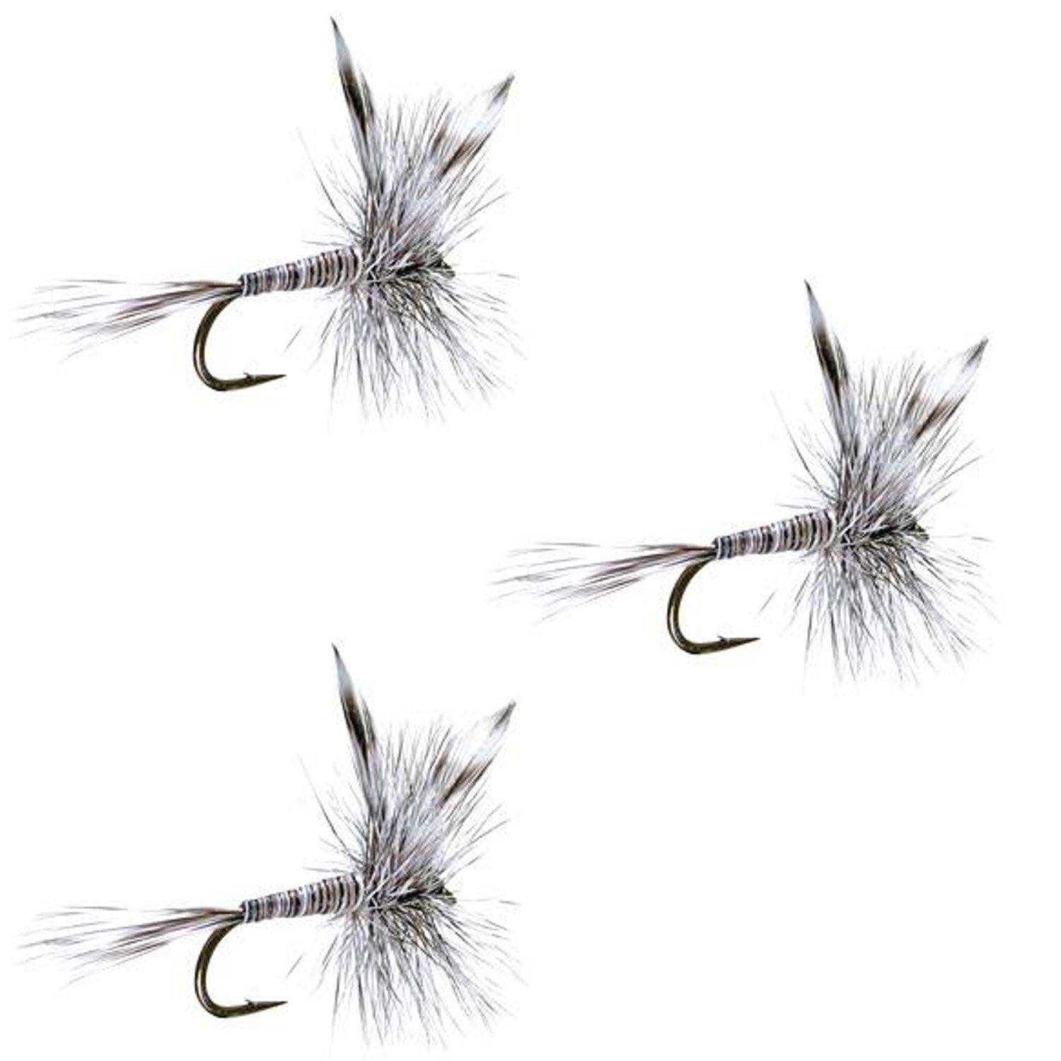 3 Pack Mosquito Classic Trout Dry Fly Fishing Flies - Hook Size 10 - Skoutley Outdoors LLC