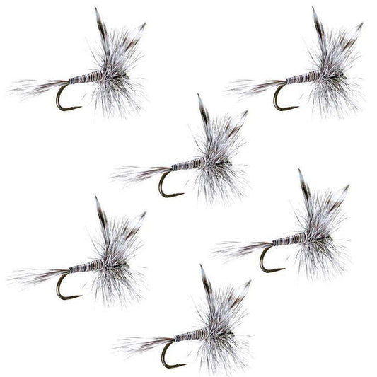 Barbless Mosquito Classic Trout Dry Fly Fishing 6 Flies - Hook Size 16 - Skoutley Outdoors LLC