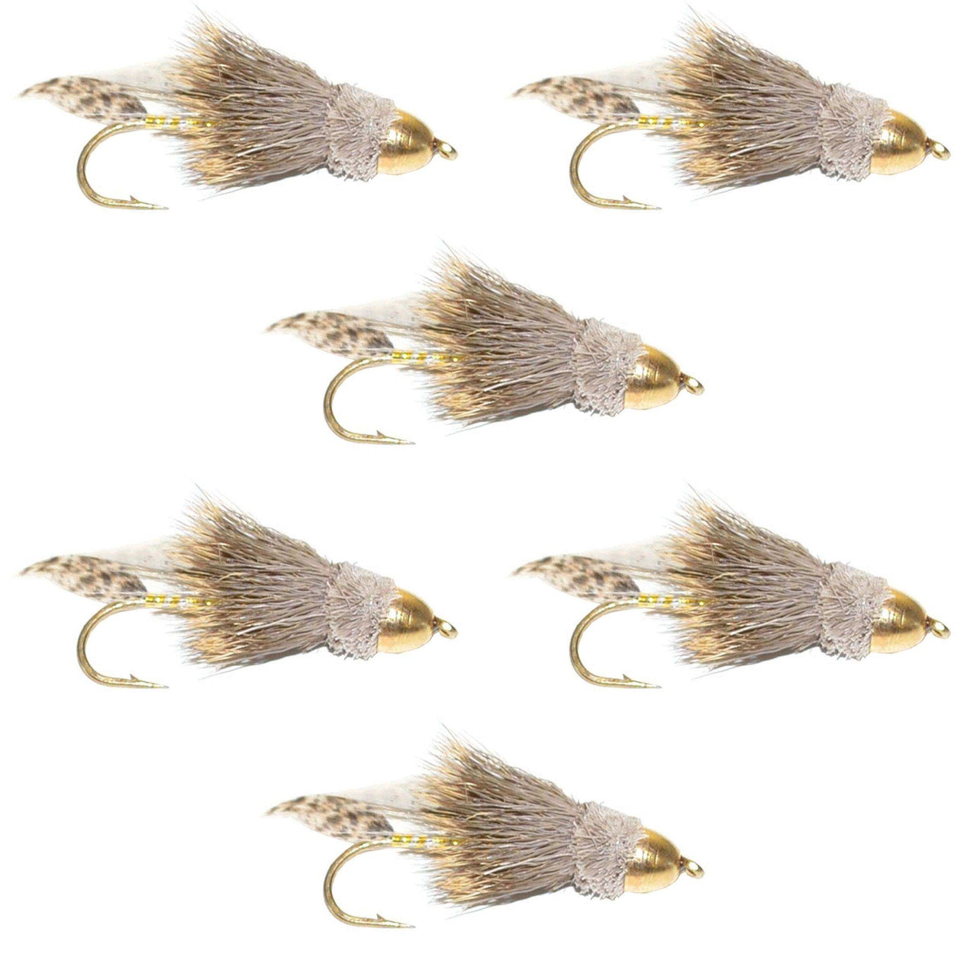 Cone Head Muddler Minnow Trout and Bass Streamer Fly - 6 Flies Hook Size 6 - Skoutley Outdoors LLC