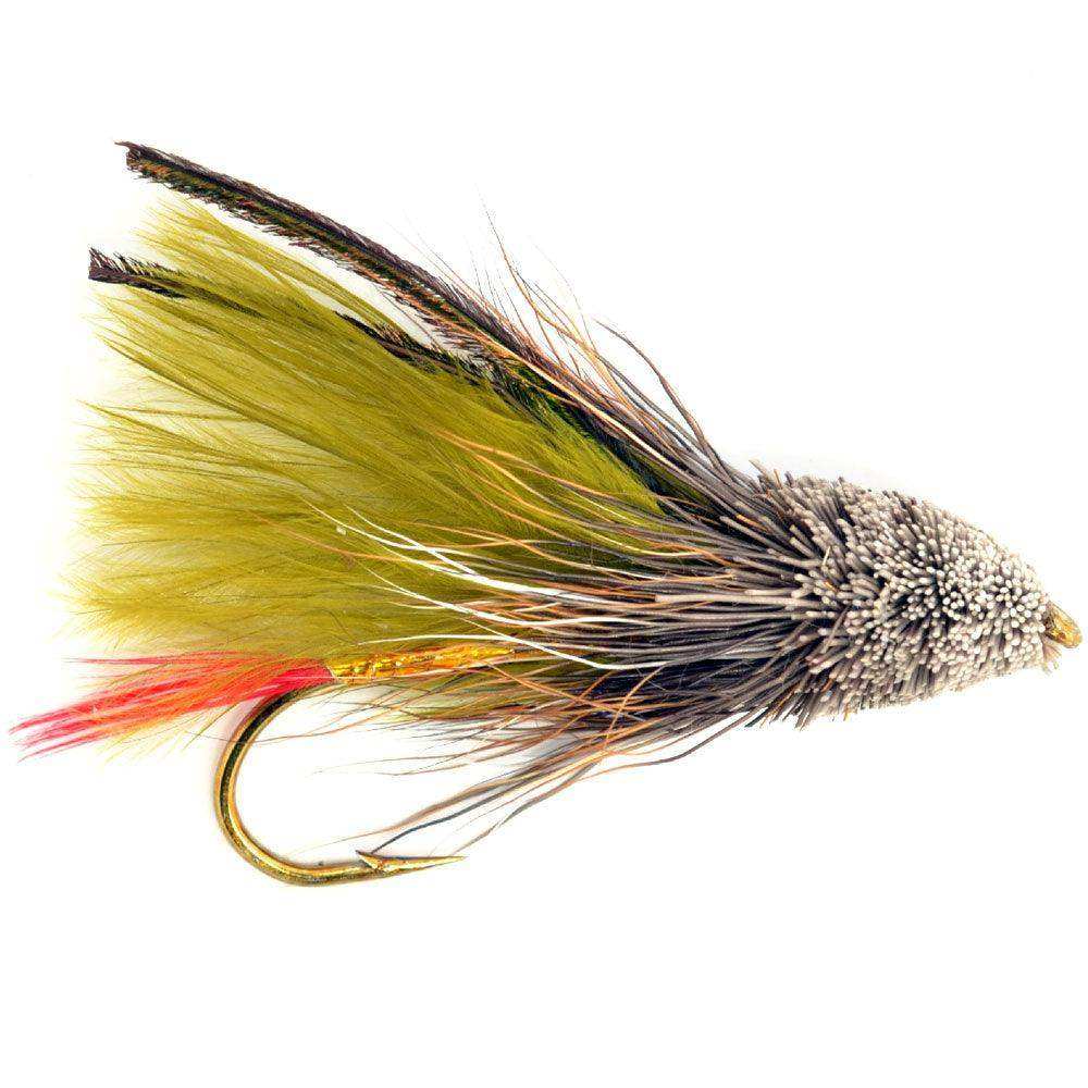 Olive Marabou Muddler Minnow Streamer Flies - 4 Fly Fishing Flies - Hook Size 8 - Skoutley Outdoors LLC