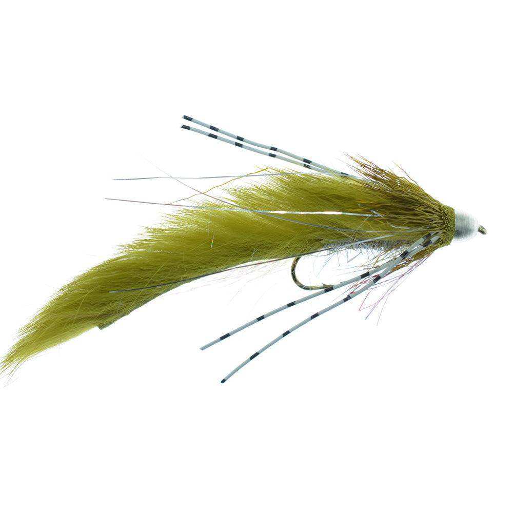 3 Pack Cone Head Muddy Buddy Trout and Bass Streamer Fly Lunchables - Olive - Hook Size 4 - Skoutley Outdoors LLC