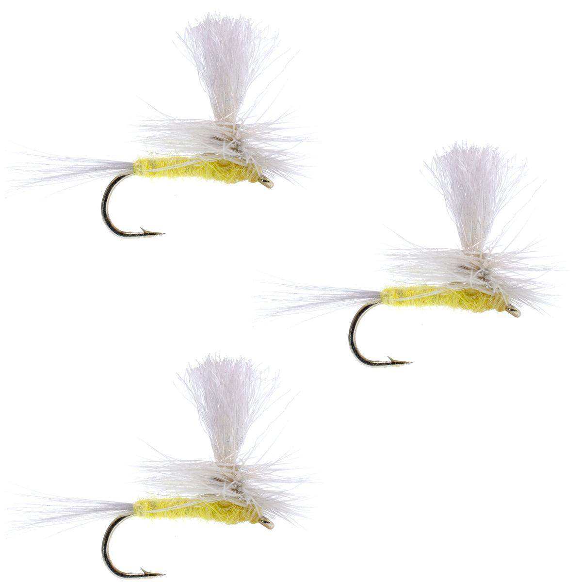 3 Pack Pale Morning Dun Parachute PMD Classic Dry Fly Hook Size 14 - Skoutley Outdoors LLC