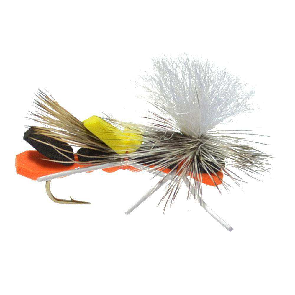 Basics Collection - Parachute Chernobyl Ant Foam Dry Fly Assortment - 10 Dry Fishing Grasshopper Dropper Flies - 5 Patterns - Hook Size 10 - Skoutley Outdoors LLC