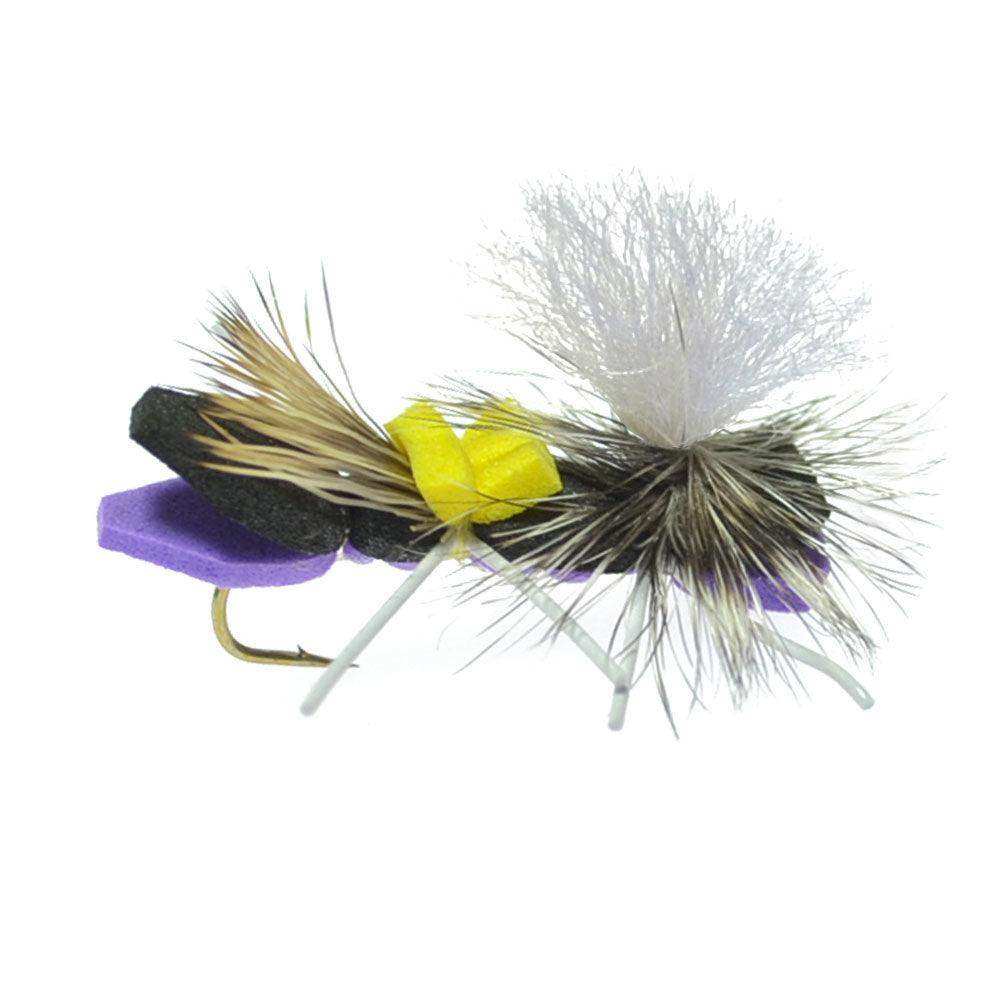 Basics Collection - Parachute Chernobyl Ant Foam Dry Fly Assortment - 10 Dry Fishing Grasshopper Dropper Flies - 5 Patterns - Hook Size 10 - Skoutley Outdoors LLC