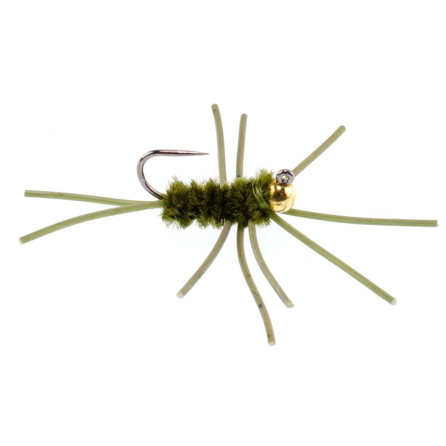 Tungsten Bead Jigged Pat's Rubber Legs Nymph Assortment Euro Fly Fishing Flies - Trout and Bass Wet Fly Pattern - 12 Flies Hook Size 10 - Skoutley Outdoors LLC