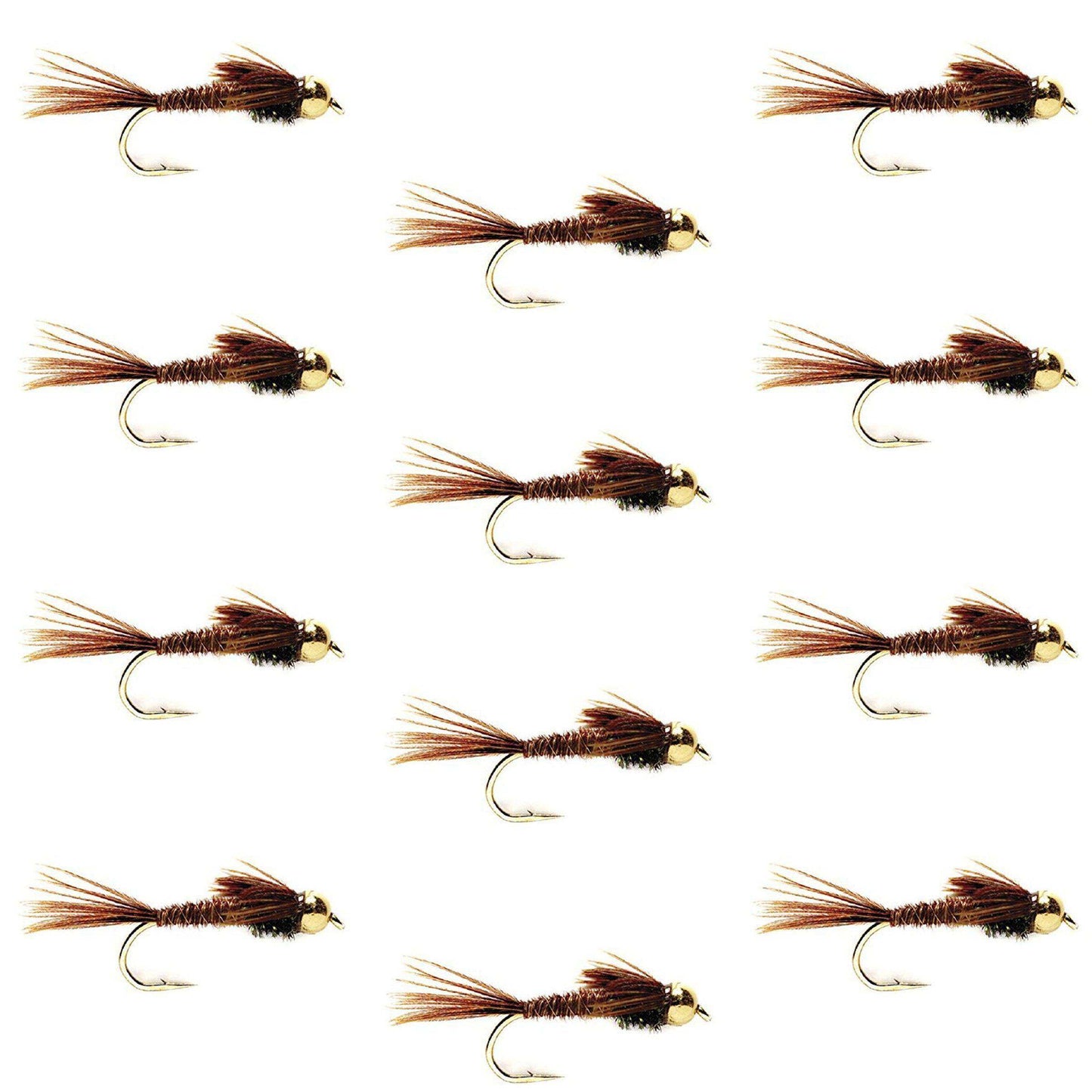 Bead Head Pheasant Tail Nymph 1 Dozen Fly Fishing Flies Size 10 - Skoutley Outdoors LLC