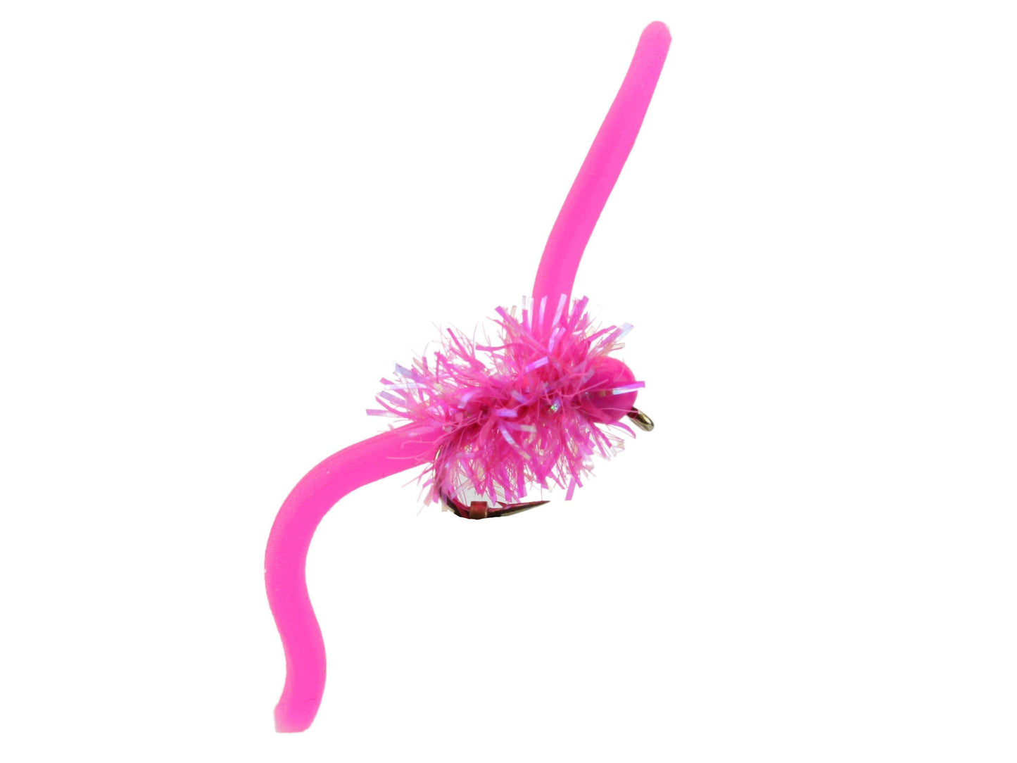 Tungsten Bead Head Squirmy Worm 2.0, Size 12 | Pink | Qty. 6 | Wild Water Fly Fishing - Skoutley Outdoors LLC