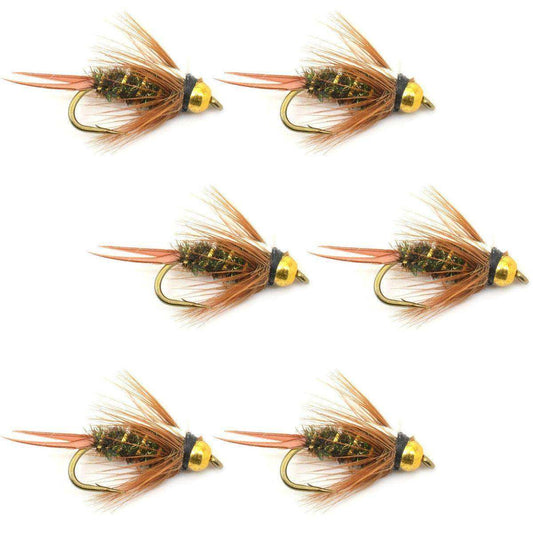 Fly Fishing Flies - Bead Head Prince Nymph - Set of 6 Wet Trout Flies - Skoutley Outdoors LLC