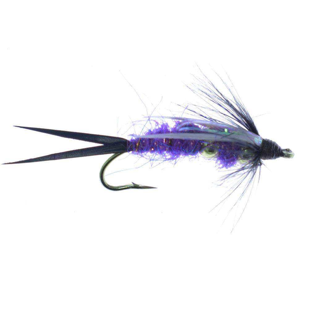 Double Bead Purple Psycho Prince Nymph Fly Fishing Flies - 1 Dozen Flies Hook Size 8 - Skoutley Outdoors LLC