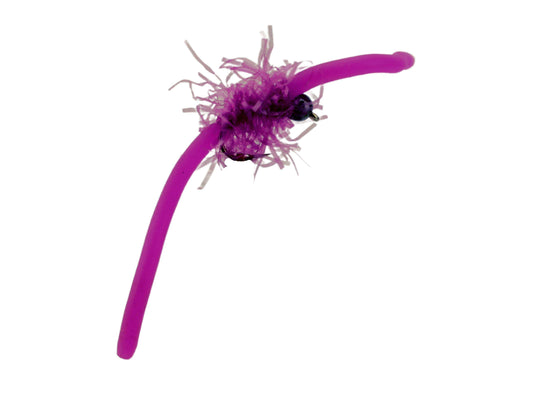 Tungsten Bead Head Squirmy Worm 2.0, Size 12 | Purple | Qty. 6 | Wild Water Fly Fishing - Skoutley Outdoors LLC