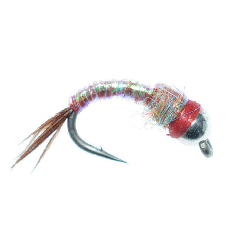 3 Pack Bead Head Rainbow Warrior Nymph Fly Fishing Flies Hook Size 16 - Skoutley Outdoors LLC