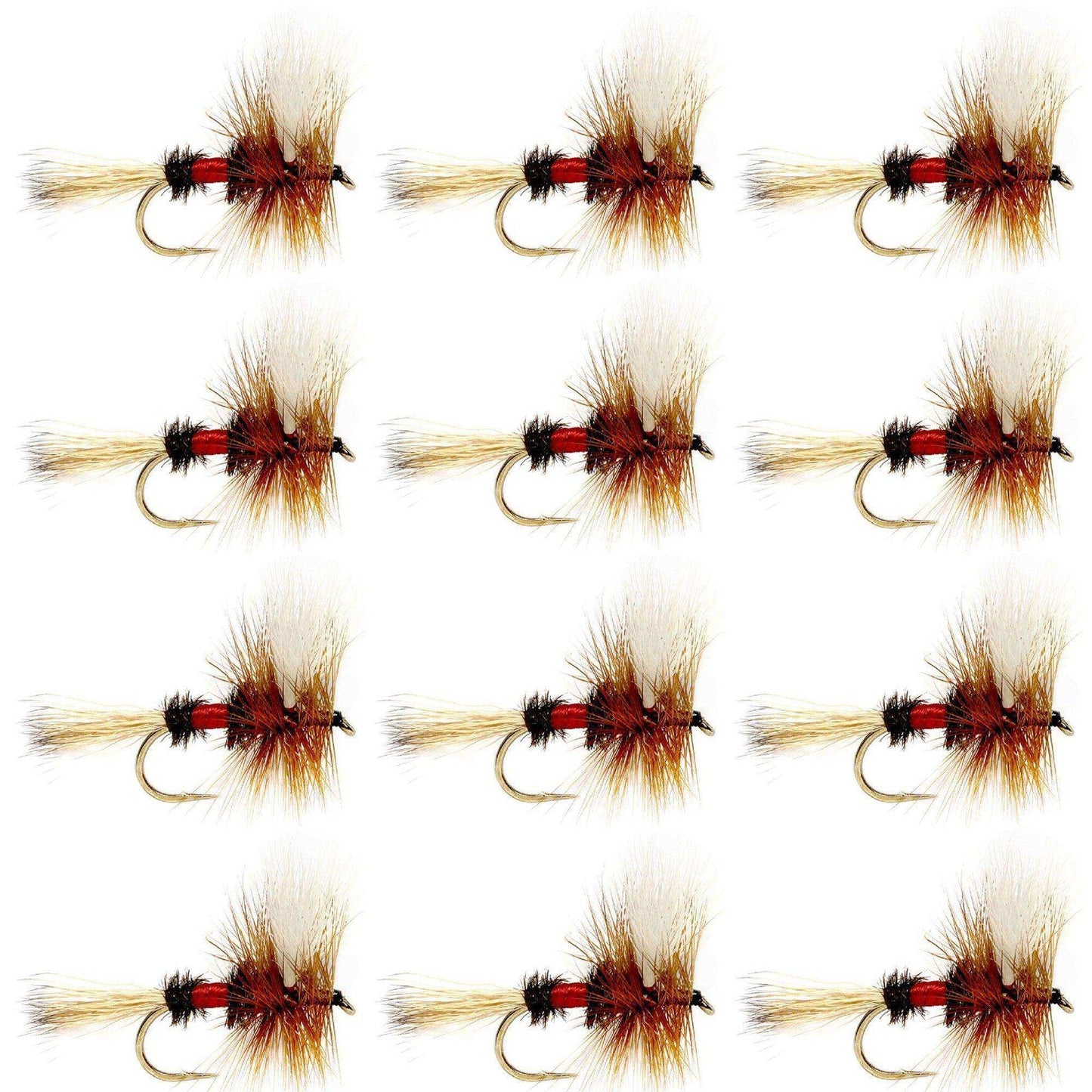 Royal Wulff Classic Trout Dry Fly Fishing Flies - Set of 12 Flies Size 12 - One Dozen - Skoutley Outdoors LLC