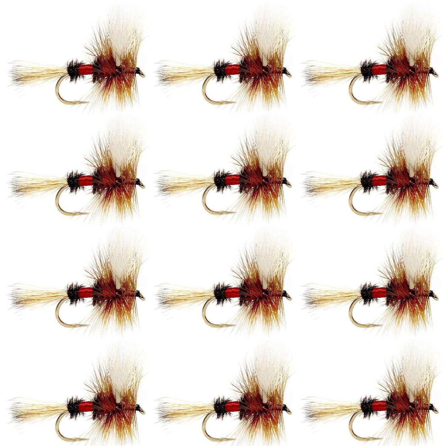 Royal Wulff Classic Trout Dry Fly Fishing Flies - Set of 12 Flies Size 16 - One Dozen - Skoutley Outdoors LLC