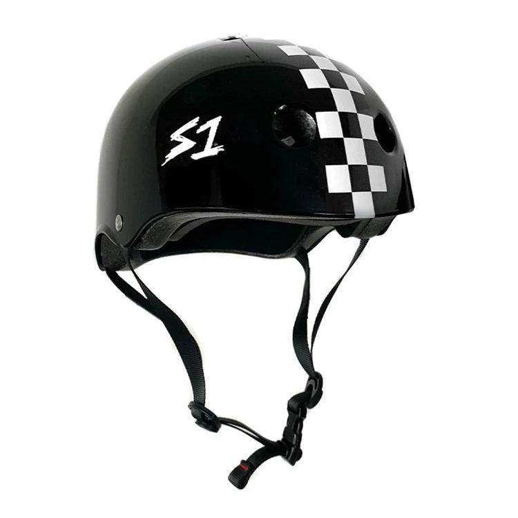 S1 Lifer Helmet - Black Gloss/White Checkers - Skoutley Outdoors LLC