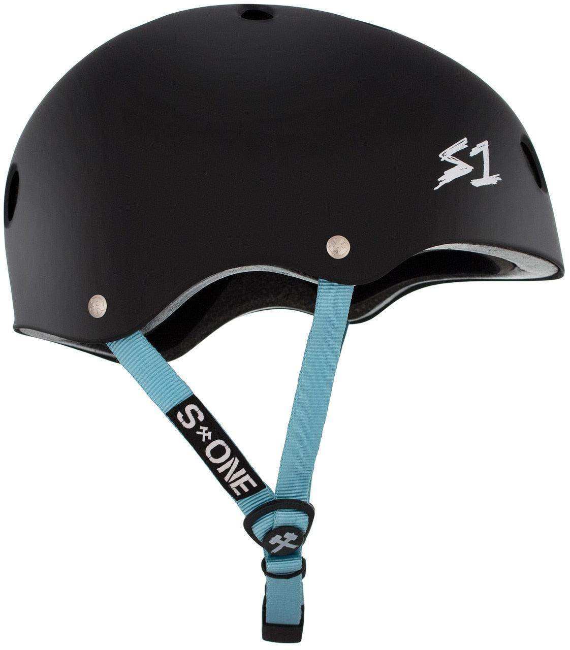 S1 Lifer Helmet - Black Matte/Light Blue Straps - Undialed LIT Collab - Skoutley Outdoors LLC