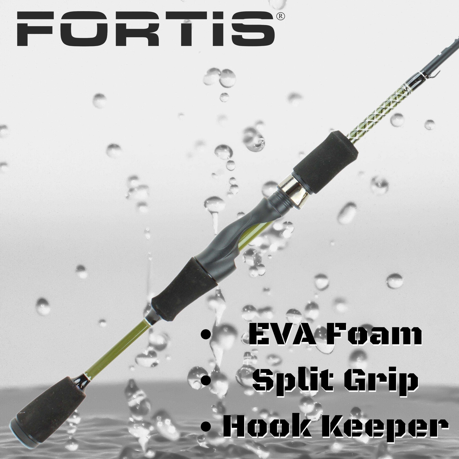 5' Ultra Light Action Spinning Rod and Reel Package, 2 Piece Fiberglass/Graphite Spinning Rod |2000 Spinning Reel | FORTIS - Skoutley Outdoors LLC