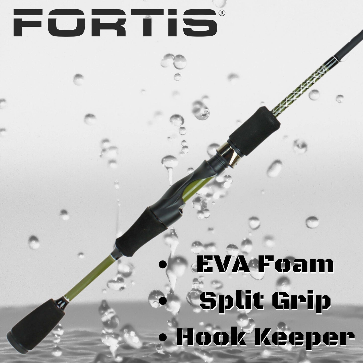 5'6" Light Action Spinning Rod and Reel Package, 2 Piece Fiberglass/Graphite Spinning Rod |3000 Spinning Reel | FORTIS - Skoutley Outdoors LLC