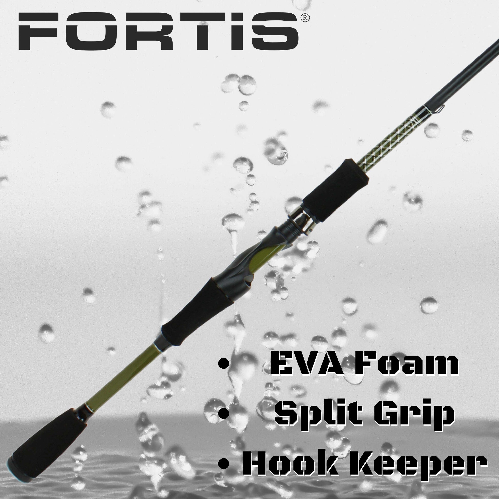 7' Medium Action 2 Piece Fiberglass/Graphite Spinning Rod and 4000 Spinning Reel Package | FORTIS - Skoutley Outdoors LLC