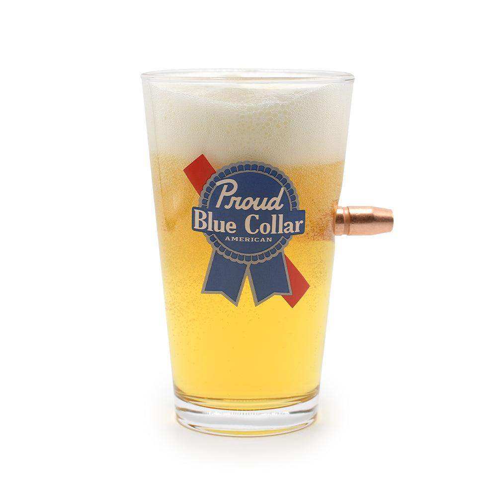 Proud Blue Collar - Pint Glass - Skoutley Outdoors LLC