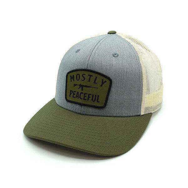 Mostly Peaceful Woven Patch Hat - Skoutley Outdoors LLC