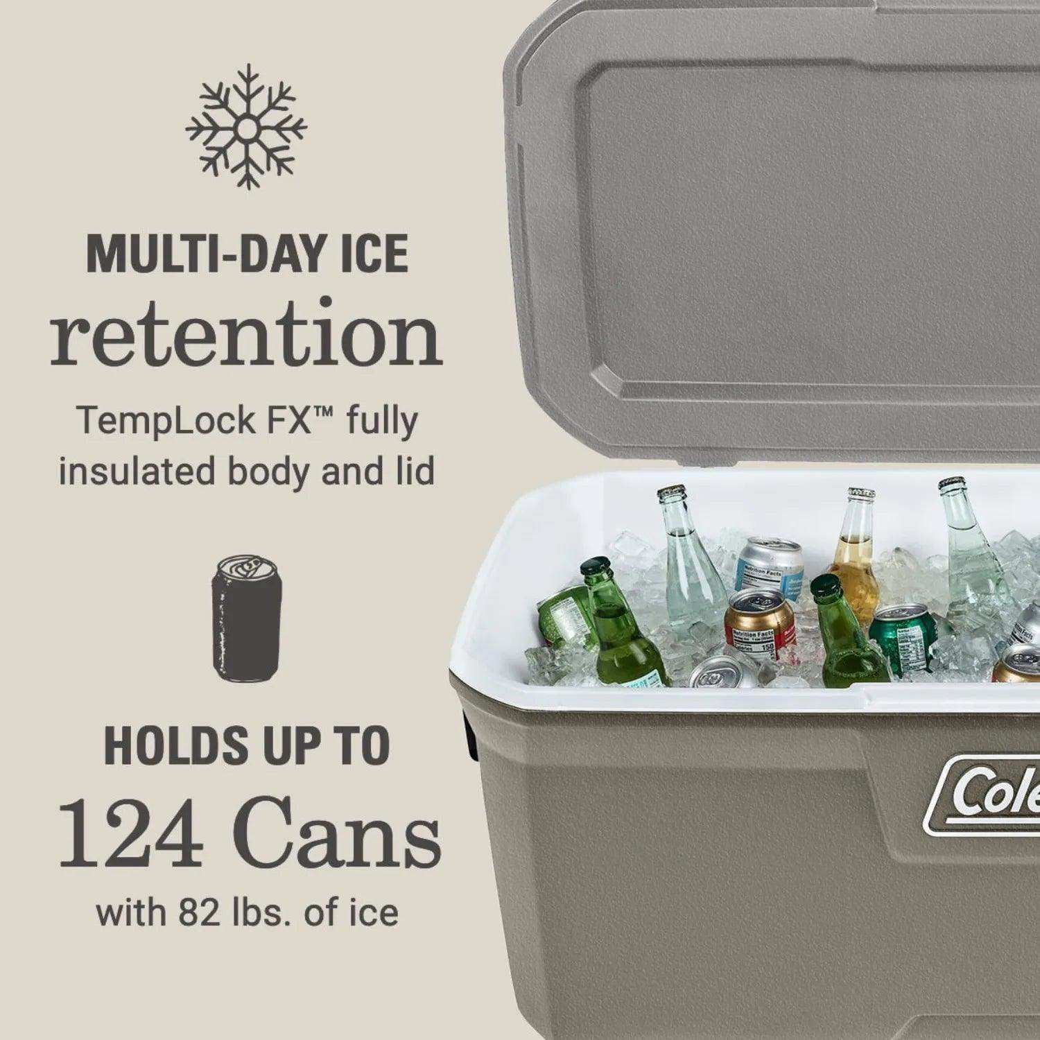 Coleman 316 Series 150QT Hard Chest Cooler, Silver Ash - Skoutley Outdoors LLC