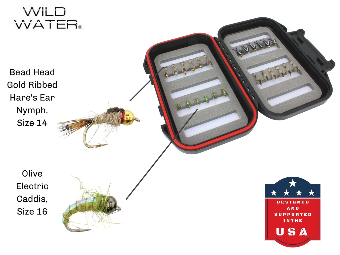 Nymph Assortment, 24 Flies | Fly Box | Wild Water Fly Fishing - Skoutley Outdoors LLC