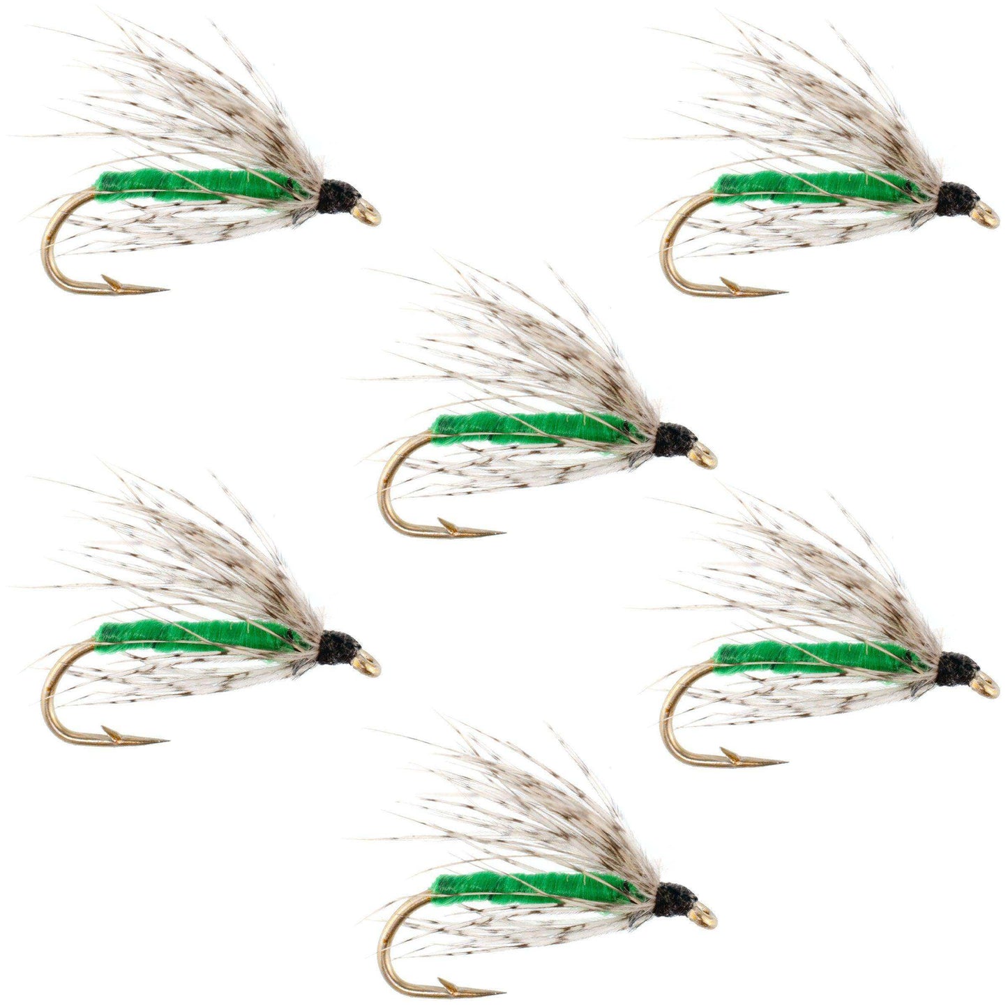 Soft Hackle Partridge and Green Fly Fishing Wet Flies - 6 Flies Hook Size 16 - Skoutley Outdoors LLC