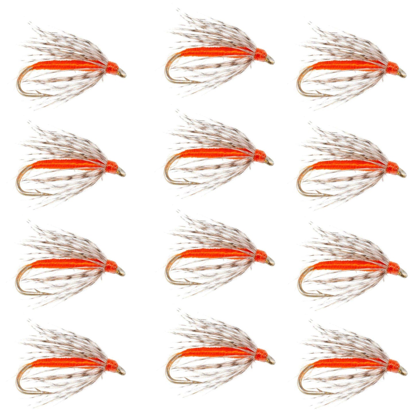 Soft Hackle Partridge and Orange Fly Fishing Wet Flies -1 Dozen Flies Hook Size 16 - Skoutley Outdoors LLC