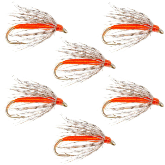 Soft Hackle Partridge and Orange Fly Fishing Wet Flies - 6 Flies Hook Size 16 - Skoutley Outdoors LLC