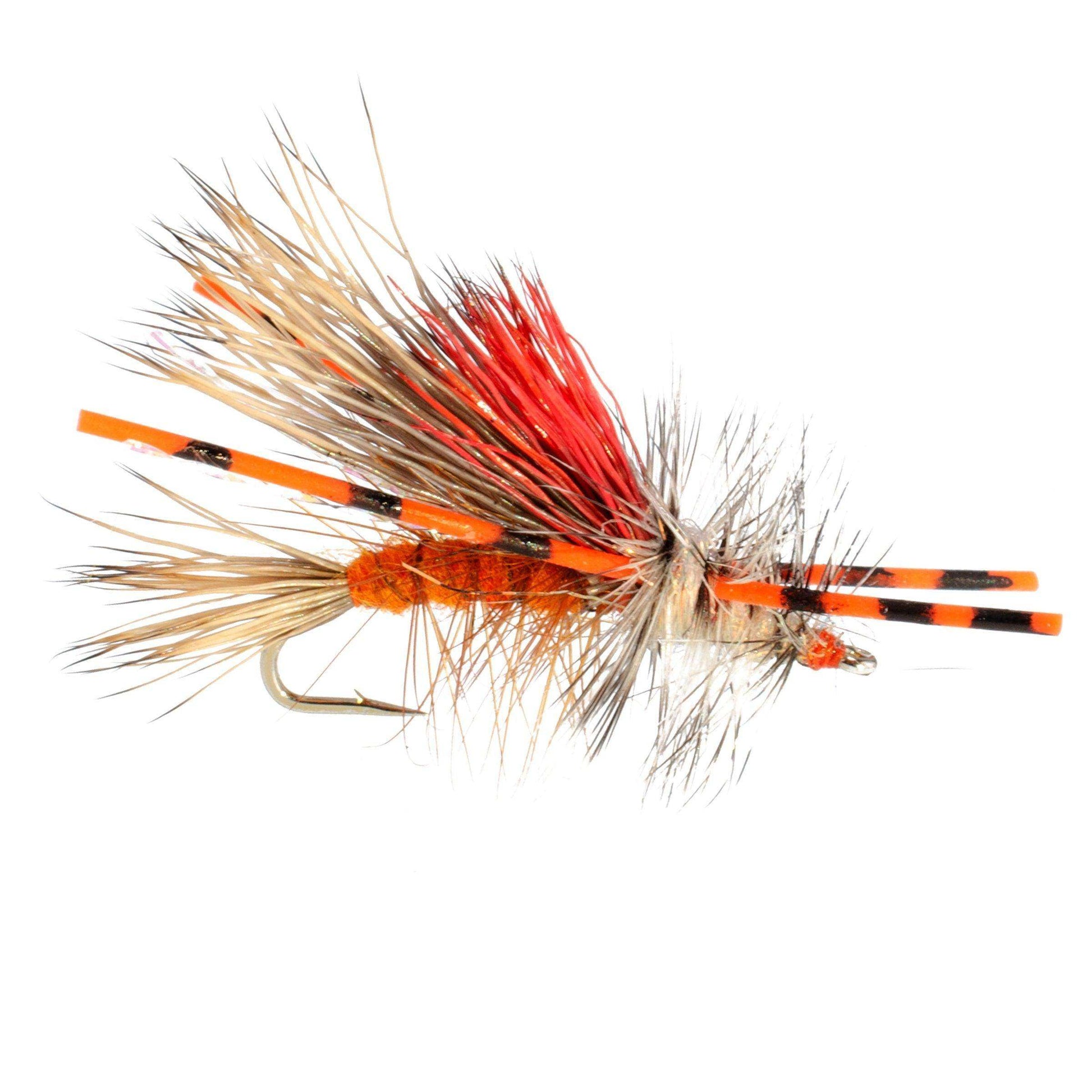 3 Pack Kaufmann's Orange Crystal Stimulator Hook Size 16 Rubber Legs Dry Flies - Skoutley Outdoors LLC