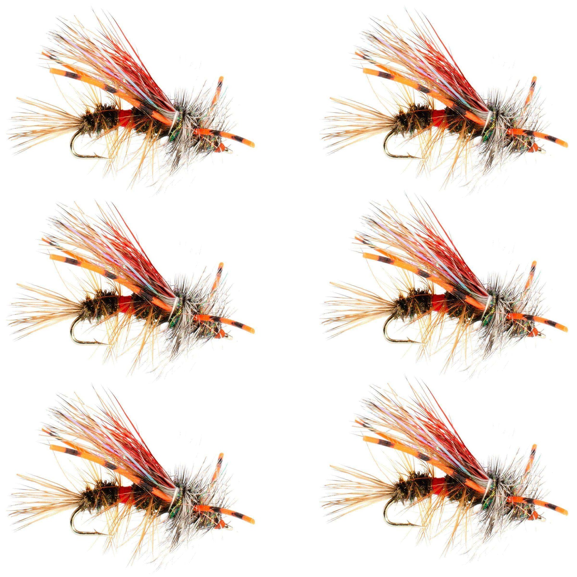 Kaufmann's Royal Crystal Stimulator Rubber Legs Dry Fly - 6 Flies Hook Size 16 - Skoutley Outdoors LLC