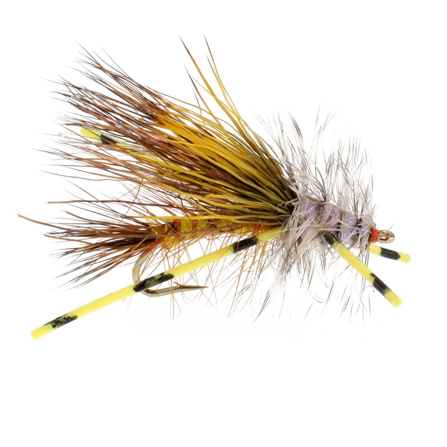 3 Pack Kaufmann's Yellow Crystal Stimulator Rubber Legs Dry Fly - Hook Size 12 - Skoutley Outdoors LLC