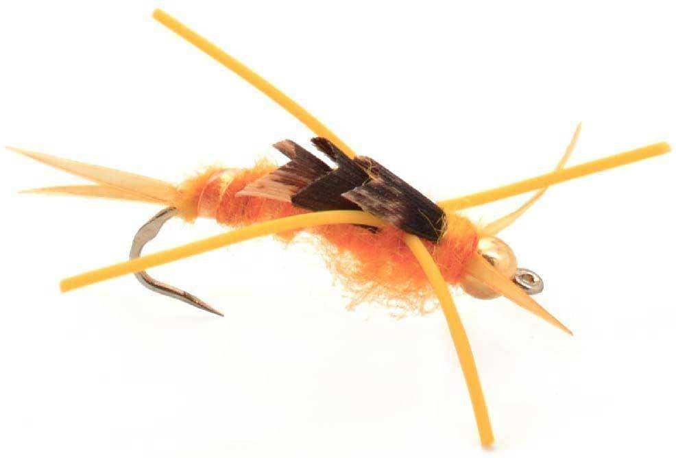 3 Pack Barbless Gold Bead Kaufmann's Golden Stone Fly with Rubber Legs - Stonefly Wet Fly - Hook Size 6 - Skoutley Outdoors LLC