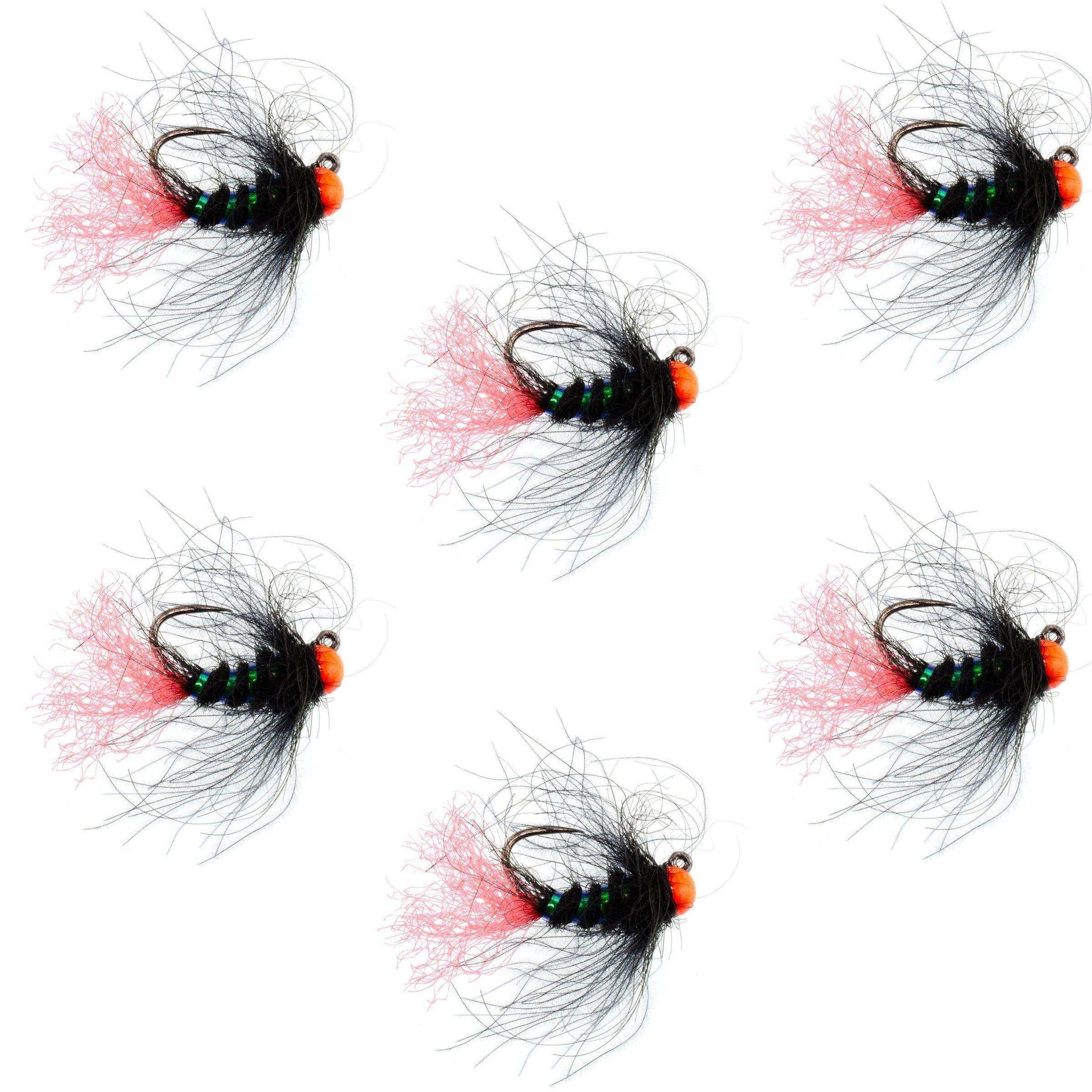 Tungsten Hot Bead Jig Tactical Blow Torch Czech Nymph Euro Nymphing Fly - 6 Flies Size 16 - Skoutley Outdoors LLC