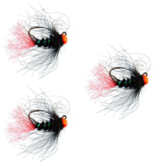 3 Pack Tungsten Hot Bead Jig Tactical Blow Torch Czech Nymph Euro Nymphing Fly - Hook Size 16 - Skoutley Outdoors LLC