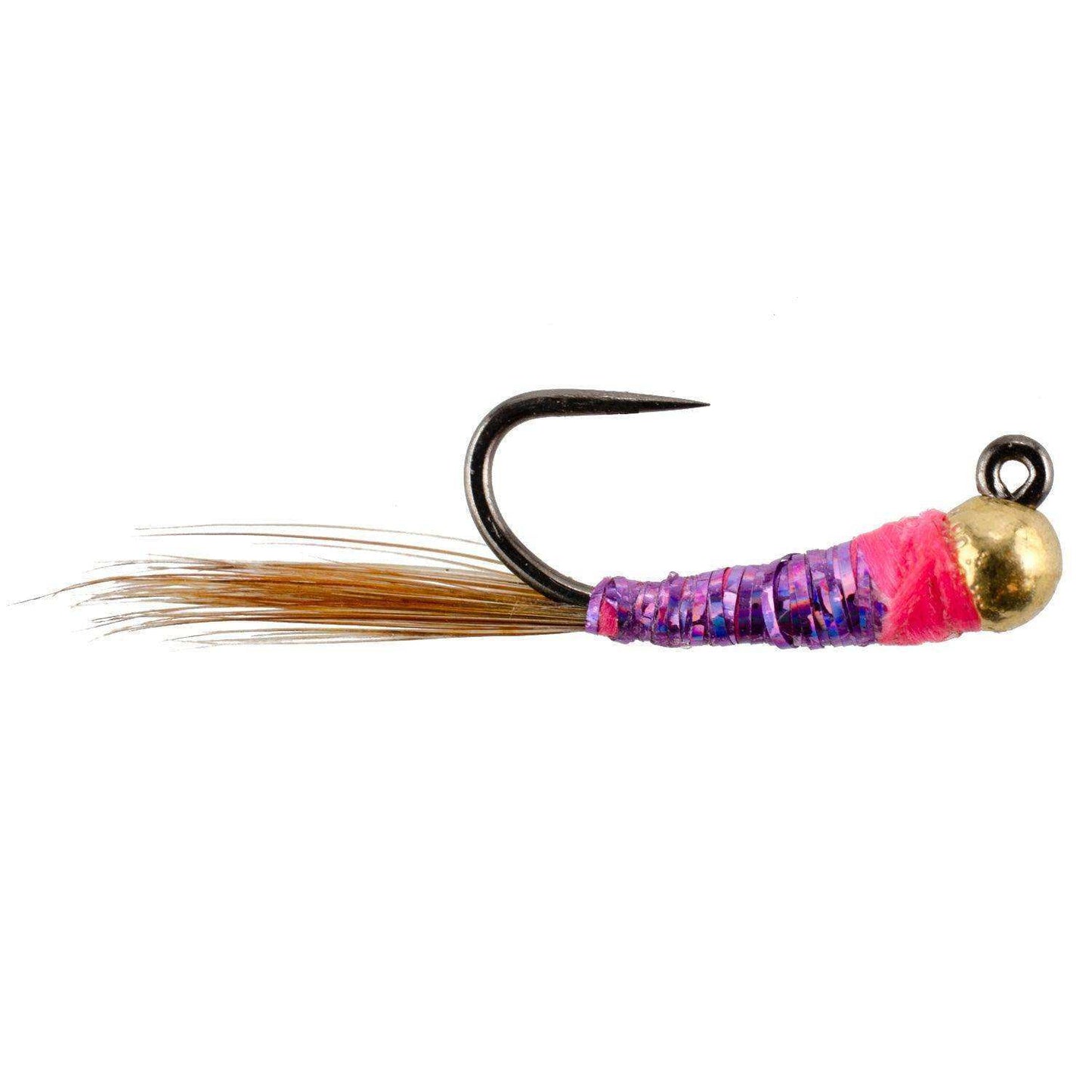 Tungsten Bead Hot Spot Purple Perdigon Tactical Jig Spanish Czech Euro Nymph Fly - 6 Flies Size 16 - Skoutley Outdoors LLC